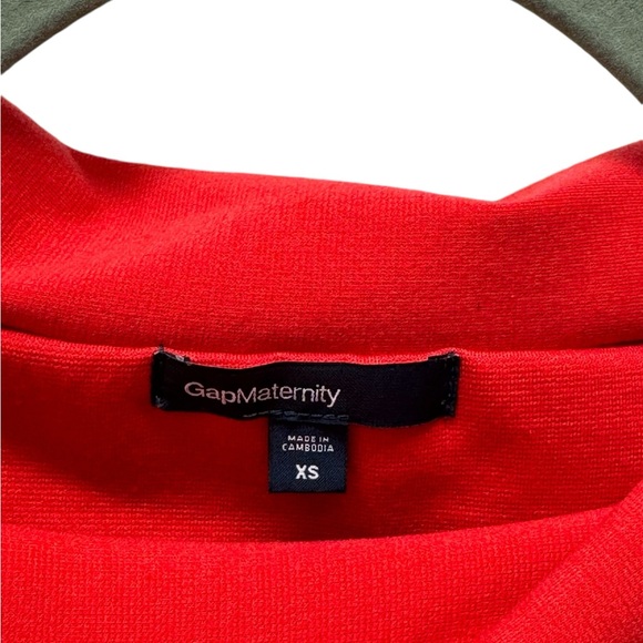 Gap Maternity ponte slipper sheath dress, short sleeve, cowl neck, red, XS - Picture 6 of 7